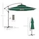 image 5 of Outsunny 2.7m Garden Banana Parasol Cantilever Umbrella with Crank Handle, Double Tier Canopy and Cross Base for Outdoor, Hanging Sun Shade, Green