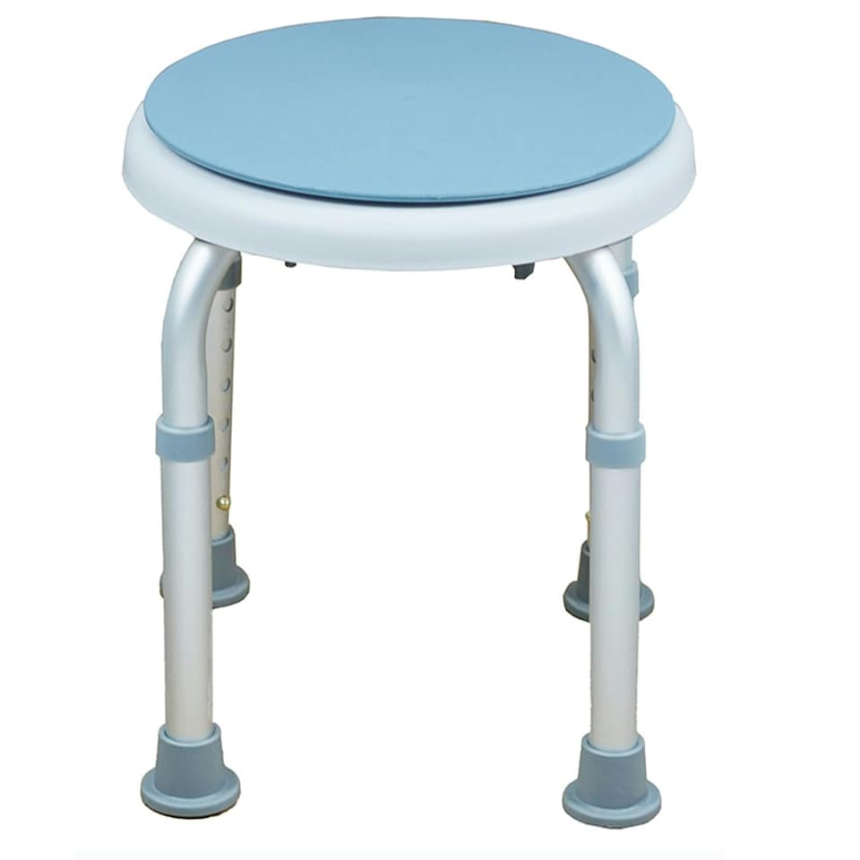 image 1 of Rotating Round Bathroom Shower Stool Swivel Chair Adjustable Non Slip Bath Seat
