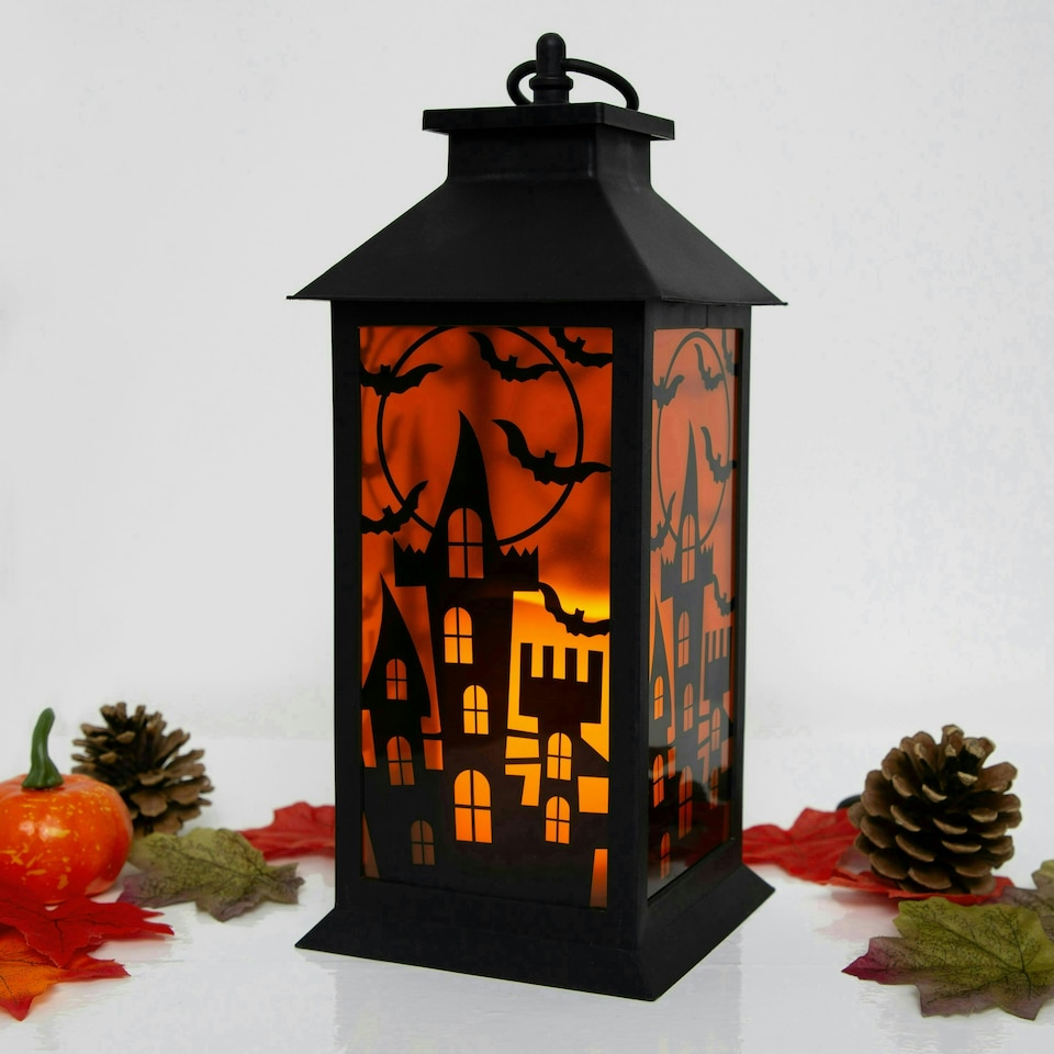 image 1 of LED Halloween Lantern with Flickering Candle Effect
