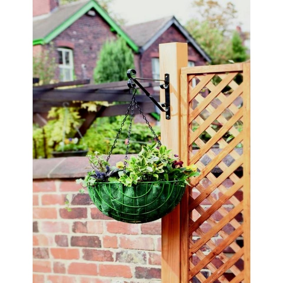 Ambassador Steel Hanging Basket Bracket - Black - 25cm