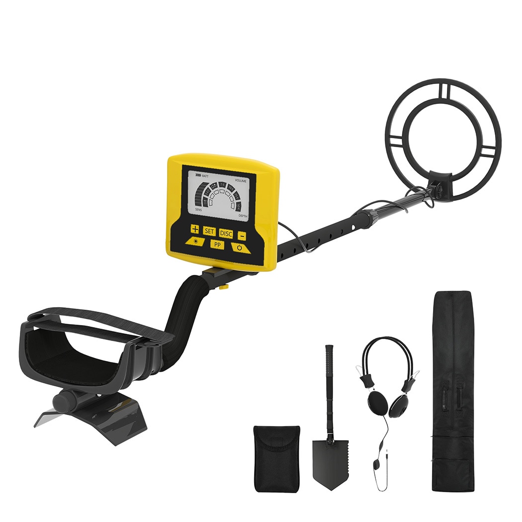 Traderight Metal Detector Waterproof 24cm Coil LCD Display 8 Sensitivity Levels
