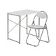 image 1 of Harbour Housewares Industrial Office Desk & Chair Set - White/White | White | White/White