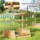 image 3 of Outsunny Kids Square Wooden Sandpit, Children Sandbox Outdoor Playset