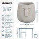 image 4 of Textured Concrete Effect Beige Oval Face Planter Indoor L30.5 D29.5 H29.5 cm, 13.9 ltrs Cap.