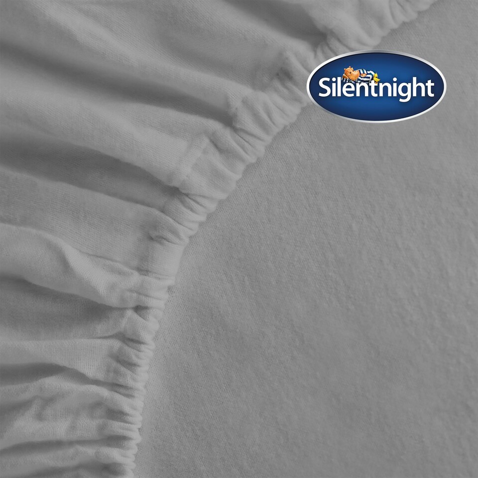 image 1 of Silentnight 100% Brushed Cotton Fitted Sheet Grey | Double