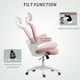 image 4 of Vinsetto Mesh Chair with Headrest, 4D Lumbar Support, Flip-up Arm, Pink | Pink | White | One Size