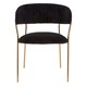 image 2 of Interiors by Premier Soft Black Velvet Dining Chair, Modern Dining Armchair, Black and Gold Luxury Dining Chair for Home, Lounge