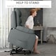 image 3 of HOMCOM Power Lift Recliner Chair Reclining Armchair for Living Room, Grey Grey