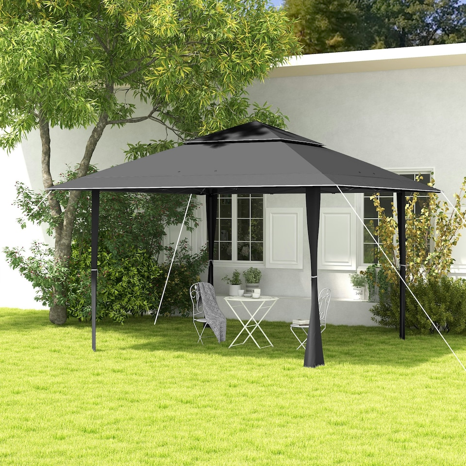 image 1 of Outsunny 4m x 4m Outdoor Pop-Up Canopy Gazebo Adjustable Legs Bag