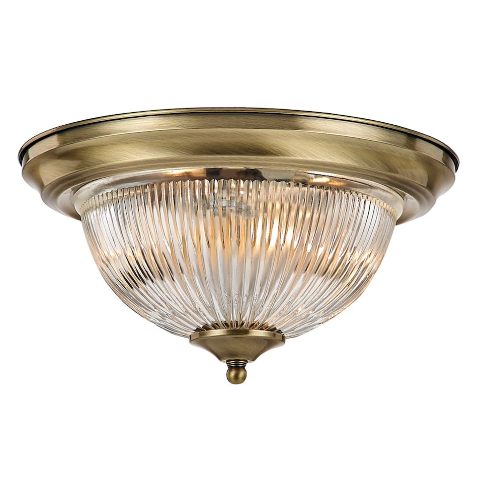 image 1 of Traditional Antique Brass IP44 Bathroom Ceiling Light Fitting | Gold | Antique Brass | 1