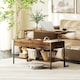 image 2 of HOMCOM Industrial Lift Top Coffee Table with Storage Shelf Rustic Brown Brown