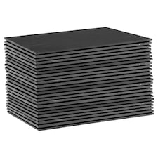 Argon Tableware Linea Rectangle Slate Placemats - 35cm x 25cm - Pack of 24 Black