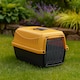 image 3 of Dog Cat Puppy Pet Carrier Portable Box Transporter Cage with Handle | Black | Mustard