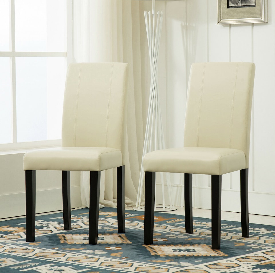 image 1 of MCC Direct Leather Dining Chairs Cream