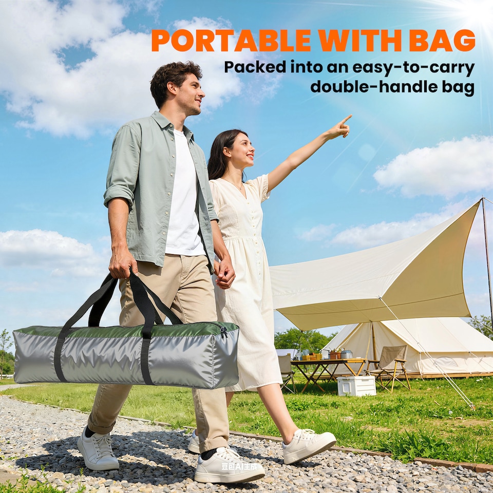 image 1 of Outsunny Double Layer Pop Up Tent with Rainfly, Portable Camping Shelter | Green