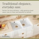 image 3 of Fireclay Kitchen Double Bowl Fluted Front Butler Sink Full Weir 795mm