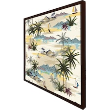 Palm & sailboats (Picture Frame) Brown | M