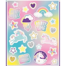 Party Time Unicorn Sticker Sheets - Pack of 4