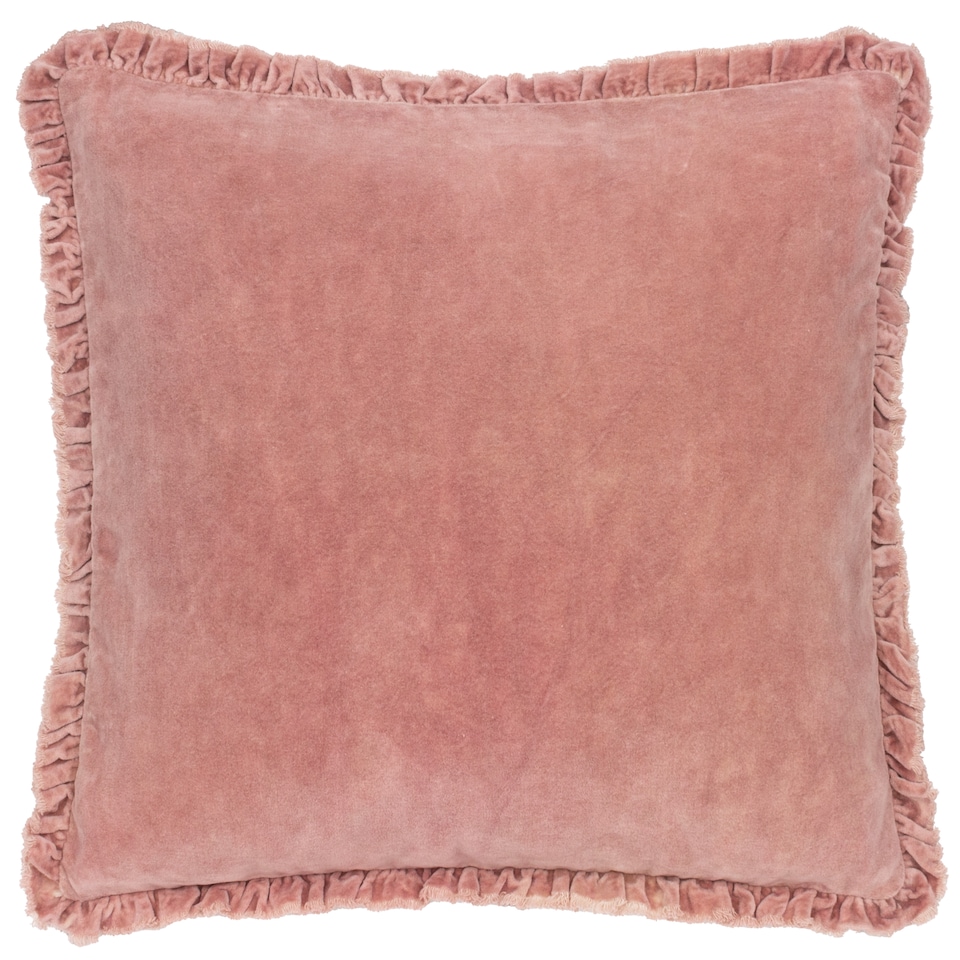 image 1 of Yard Bertie Cotton Velvet Cushion | Pink | Rosewood | 45 x 45cm | 1