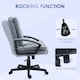 image 4 of HOMCOM Faux Leather Home Office Chair Mid Back Desk Chair with Arms Light Grey