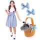 image 1 of Kansas Girl Costume - Hair Ties & Basket with Dog Blue | M