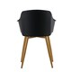 image 5 of Set of 2 Eden Modern Dining Chairs, Faux Leather Padded Cushion & Solid Wooden Legs Black