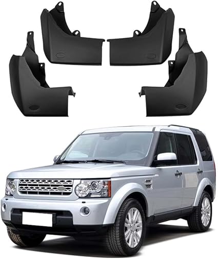 London Boutique Easy Install Mud Flaps for Land Rover Discovery 2009-2016, Black Front & Rear Splash Guards, No Drill Mounting Mudguards