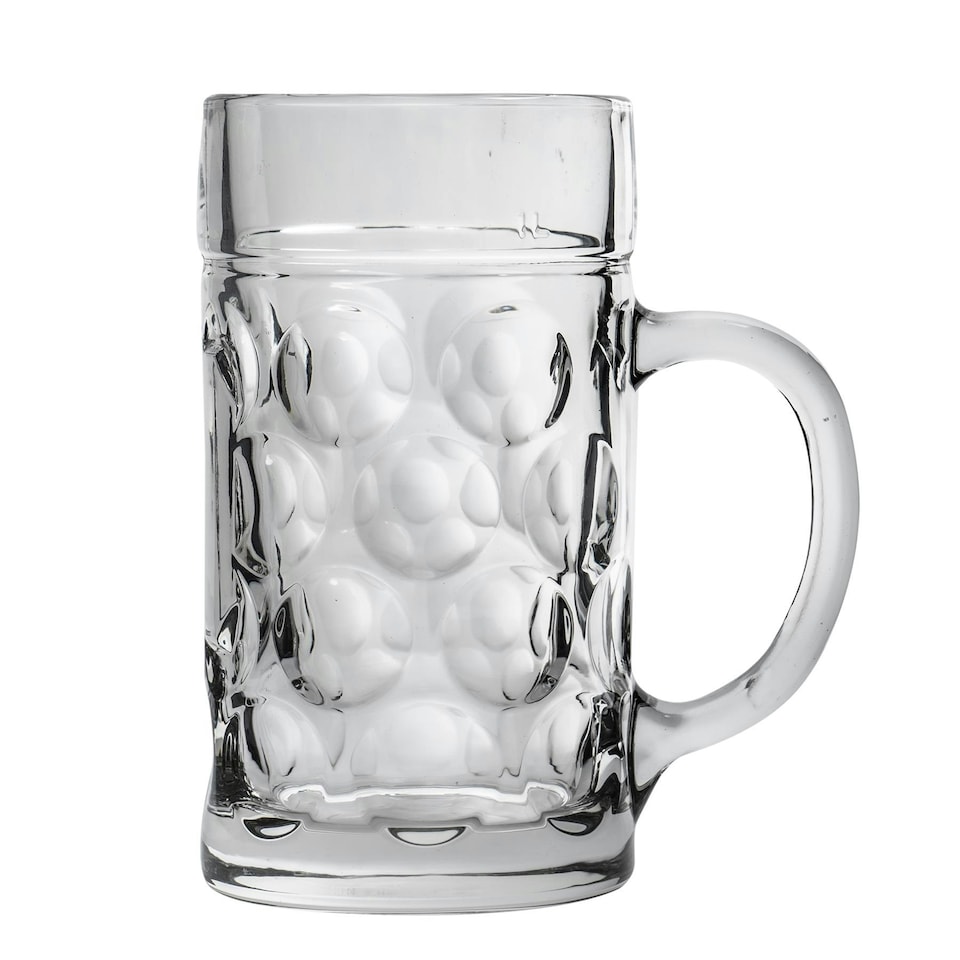 image 1 of Rink Drink Giant Glass German Beer Stein - 2 Pints Clear