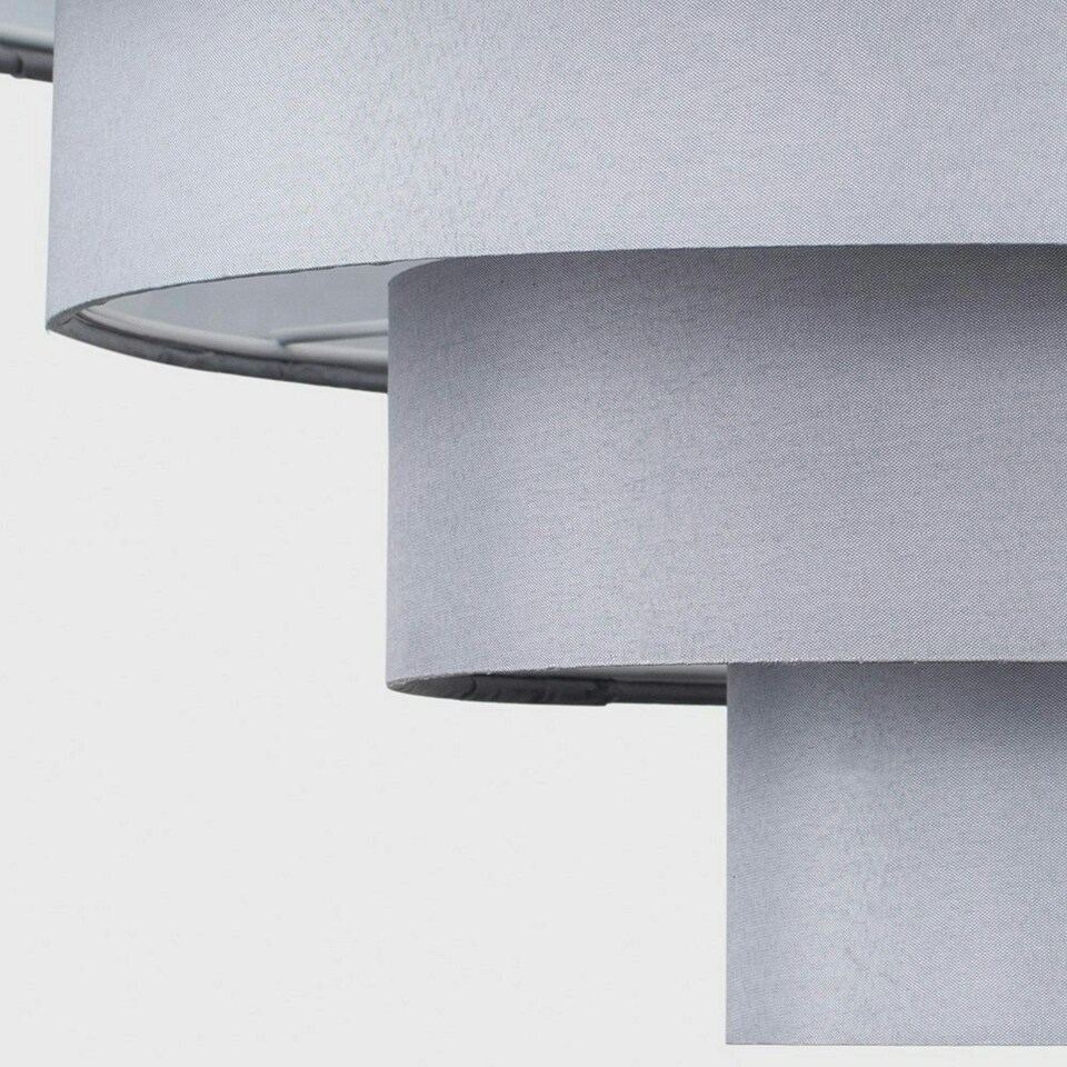 image 1 of ValueLights Modern 4 Tier Grey Fabric Ceiling Pendant Light Shade