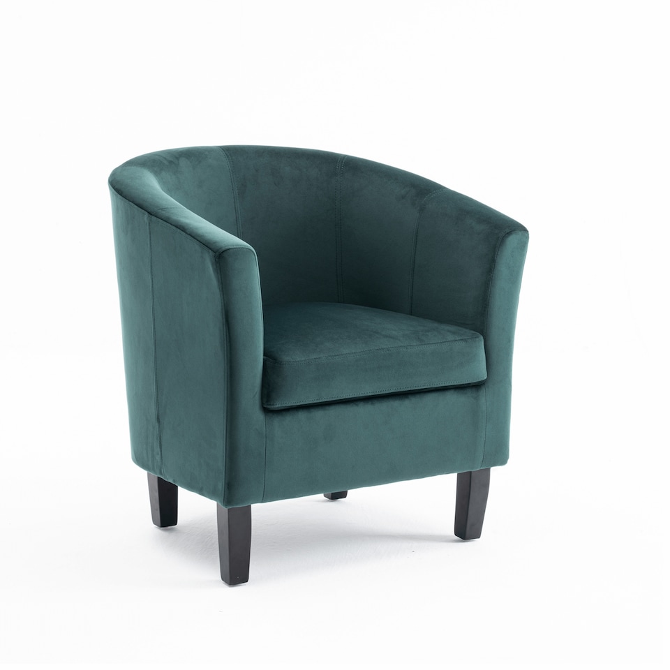 image 1 of Velvet Fabric Tub Chair Sofa Armchair Modern Office Reception Living Room