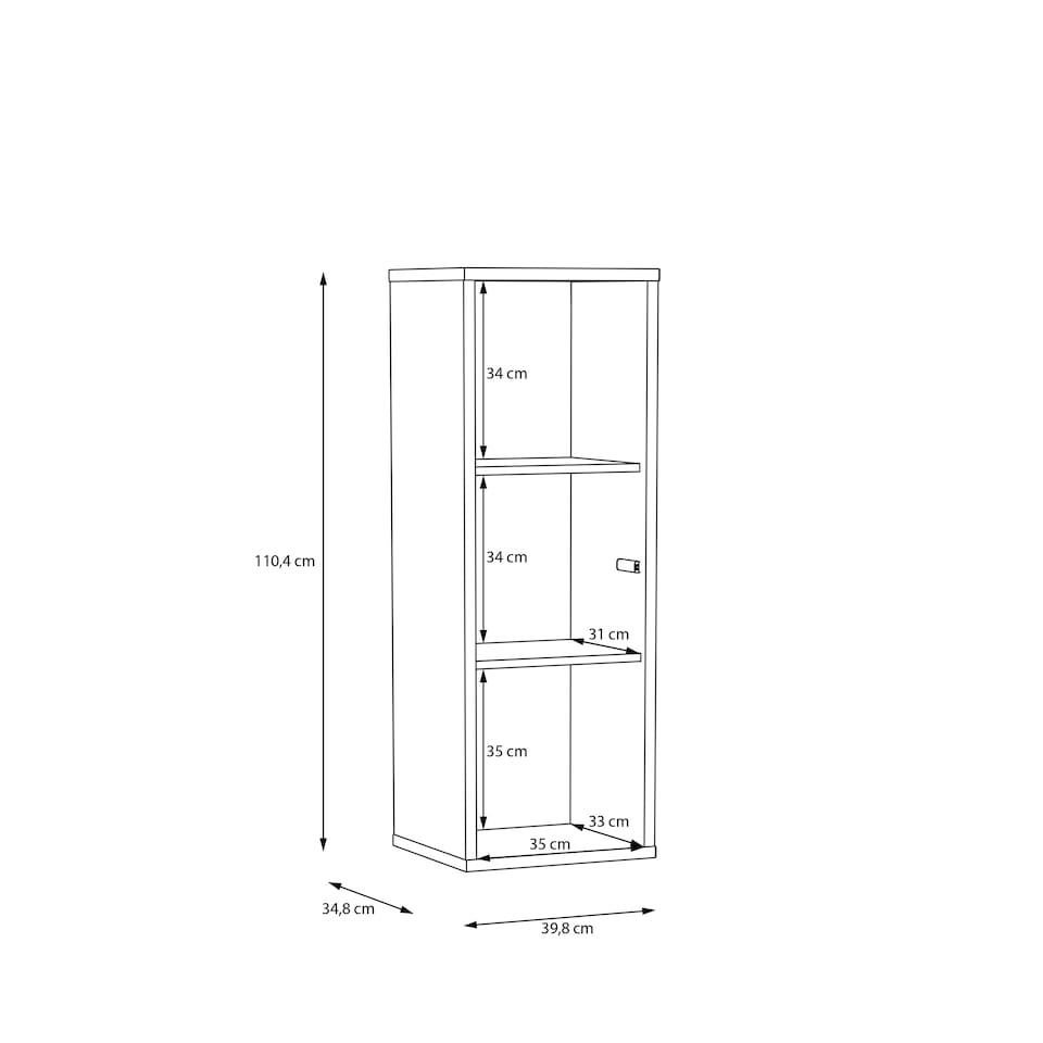 image 1 of Alice Springs Narrow Cupboard with 1 Door Push-to-Open in Sand