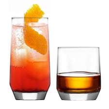 LAV 12 Piece Diamond Glassware Set -  - Clear | Clear | Clear