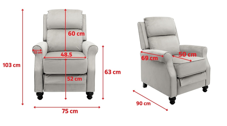 image 1 of Fabric Black Patchwork Mary Manual Recliner Chair