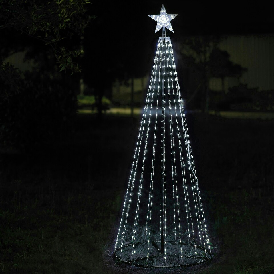 image 1 of The Christmas Workshop 6FT Outdoor Cone Tree - WHITE LED White | 6ft