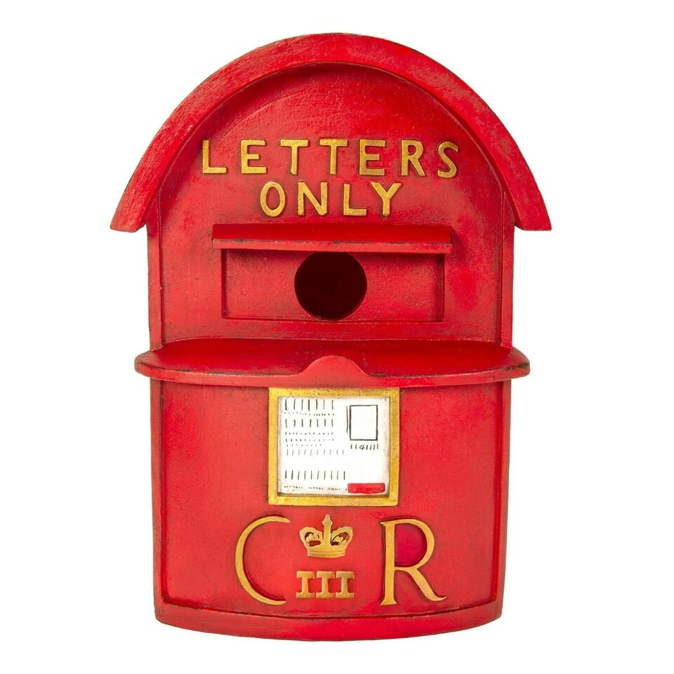 image 1 of Marco Paul Red Post Box Bird House Weatherproof Nesting Boxes Red