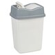 image 3 of Plastic Waste Recycling Bin With Butterfly Lid for Kitchen or Office | White | 5L Grey/White