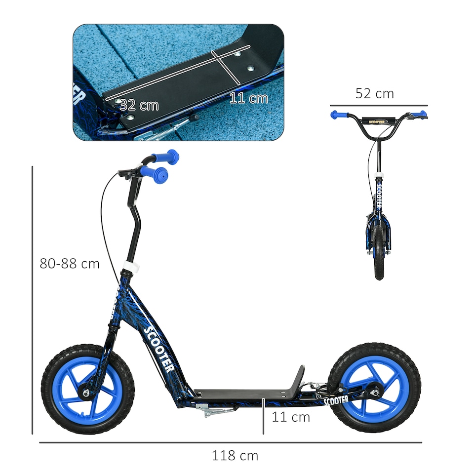 image 1 of AIYAPLAY Kids Scooter with Adjustable Handlebar, Kick Scooter, Blue