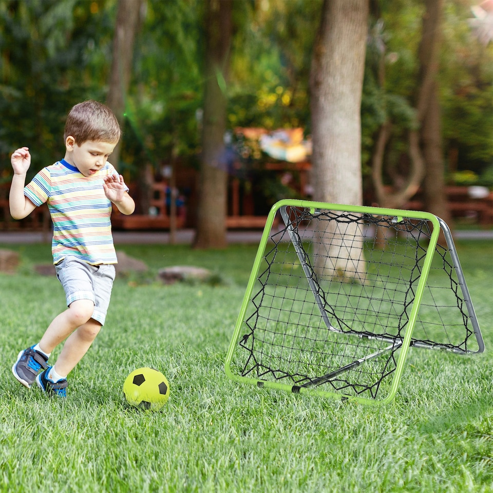 image 1 of HOMCOM Angle Adjustable Rebounder Net Goal Training Set Football, Baseball