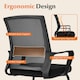 image 6 of COSTWAY Meeting Office Chairs Mid-Back Reception Chair Black