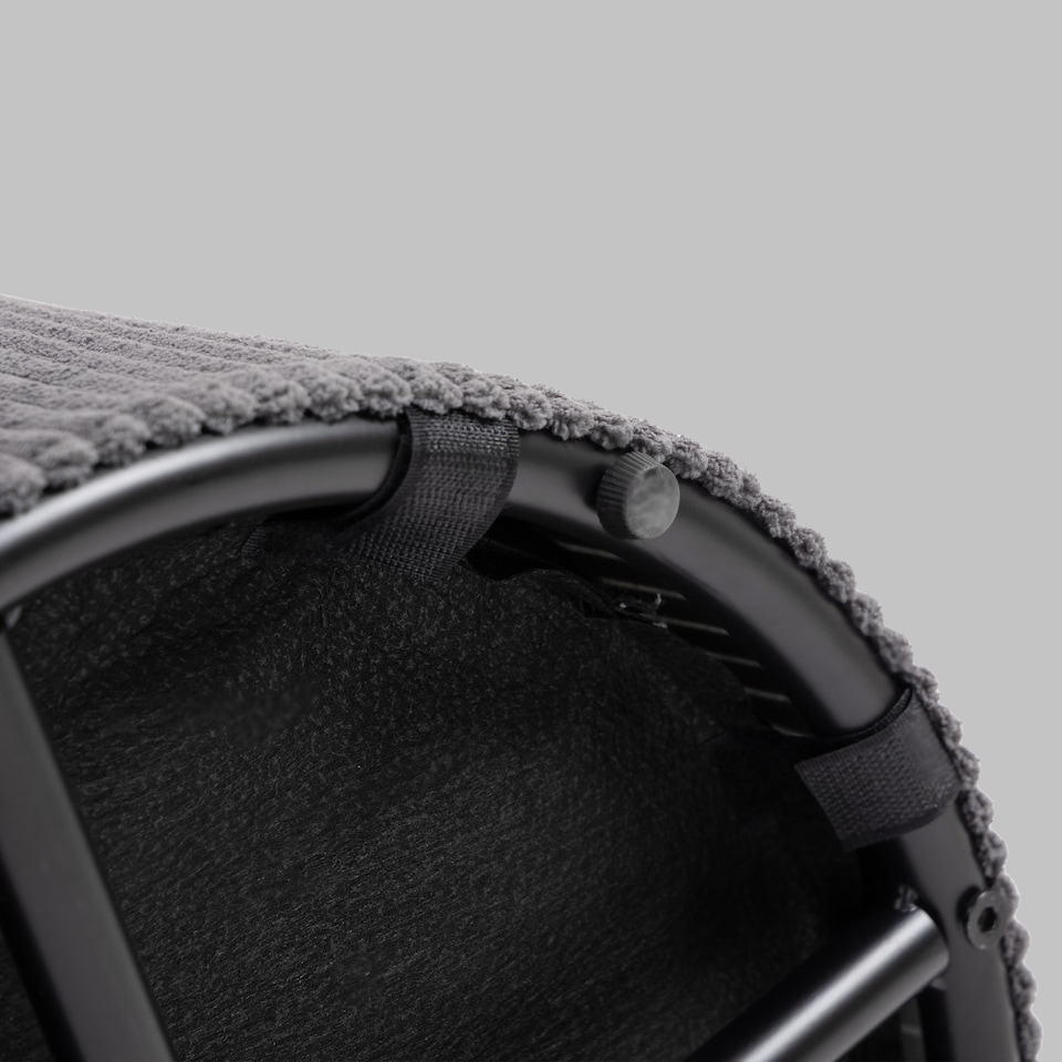 image 1 of HOMCOM 40cm Round Storage Ottoman, Corduroy Footstool with Removable Lid and Legs, Vanity Stool for Living Room, Bedroom, Grey | Grey