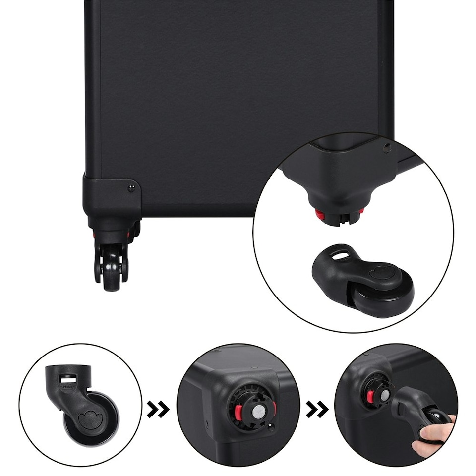 image 1 of Yaheetech 4-in-1 Large Capacity Makeup Trolley Black | Black