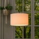 image 2 of ValueLights Pair of - White Fabric Cylinder Ceiling Pendant Lampshade/Table Lamp Drum Light Shade - Small