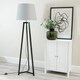 image 2 of ValueLights Lottie Black Wood Tripod Floor Lamp Grey Taper Shade and Bulb