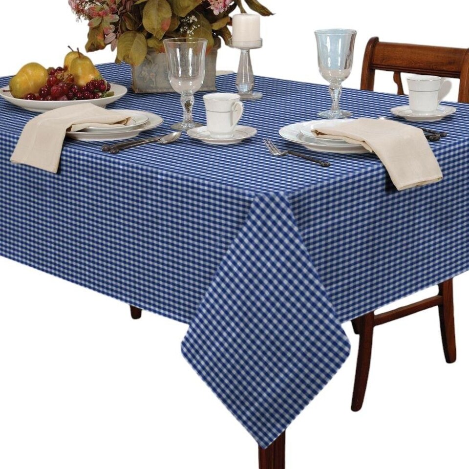 image 1 of Gingham Tablecloth - Blue - 183x183cm