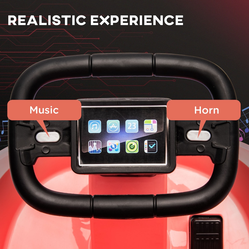 image 1 of HOMCOM Kids Bumper Car 360 degrees Rotation Spin Waltzer Car 6V Electric Ride On Car with 2 Speeds, Music, Lights for 18-48 Months - Pink