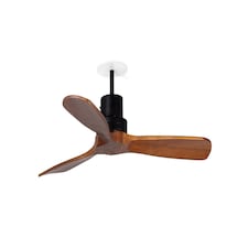 Lantau Recessed 107cm Ceiling Fan Matt Black, Walnut Blades