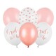 image 1 of White Pink & Rose Gold Bride To Be Latex Balloons 30cm / 12 in - Pack of 6