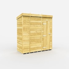 9 x 4 Feet Pent Shed - Single Door Without Windows - Wood - L118 x W276 x H201 cm | Brown