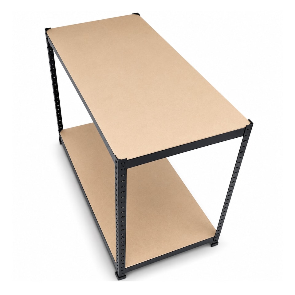 image 1 of Industrial Heavy Duty Steel Workbench Table Shelving Garage Shed | Black