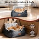 image 7 of Skylos Dog Car Seat Bed Pet Booster Travel Carrier with Safety Leash | Grey | Grey | 1